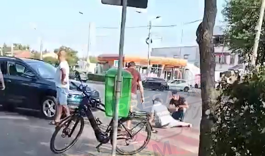 VIDEO. Biciclist lovit de o mașină pe B-dul Unirii din municipiul Satu Mare