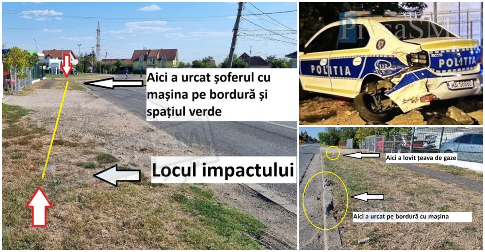 FOTO. Ipoteza polițiștilor din Satu Mare: polițist lovit astăzi aparent intenționat de un șofer
