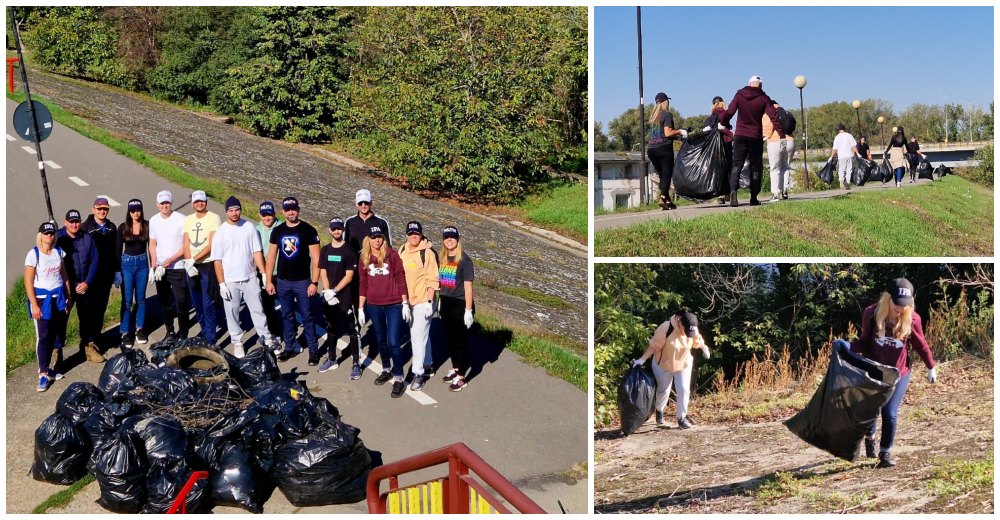 FOTO. Polițiștii au făcut curat pe digurile Someșului, în Satu Mare. La propriu!