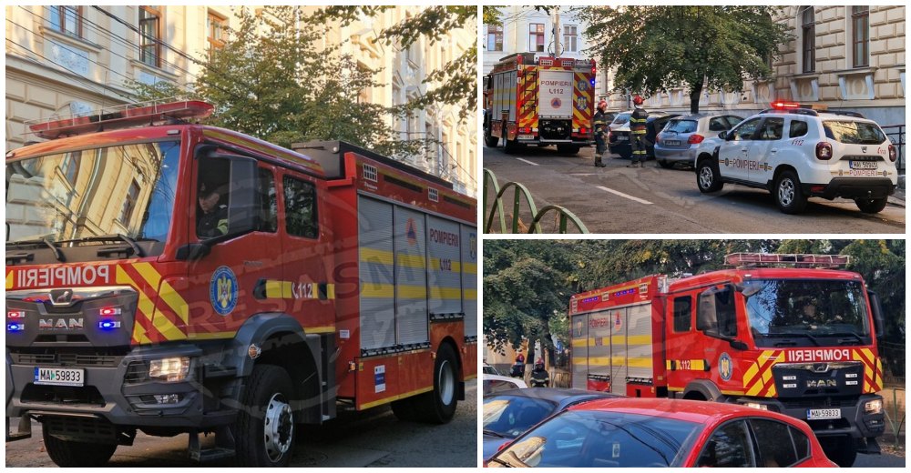 FOTOGALERIE. Incendiu cu victimă la Penitenciarul Satu Mare/Tribunal. Mobilizare a pompierilor (exercițiu)