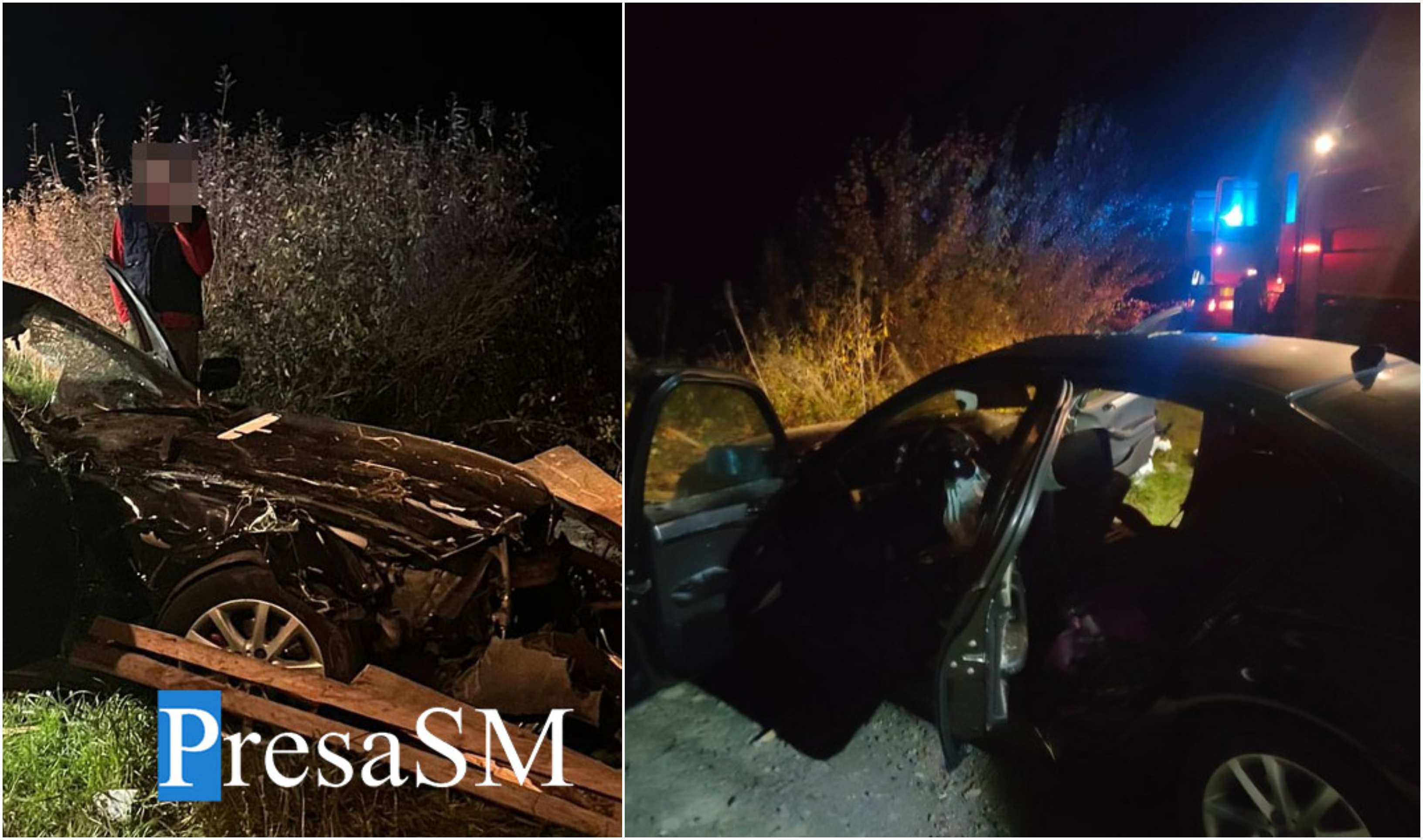 FOTO. Cum s-a produs accidentul mortal din Oaș. O mașină a spulberat o căruță