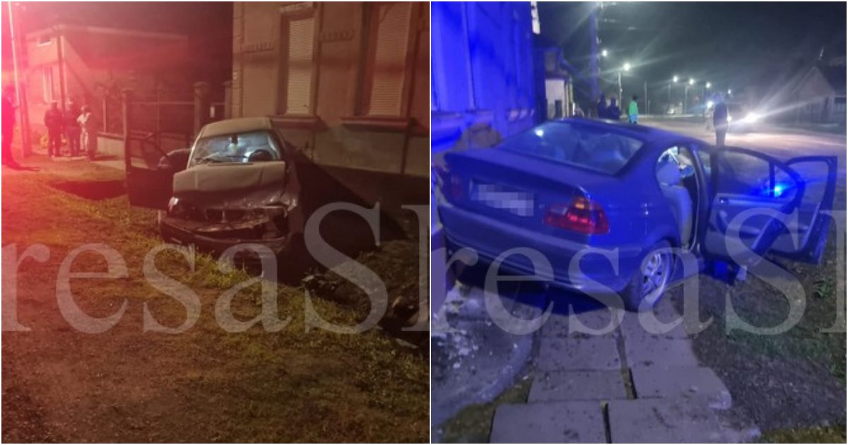 FOTO. Accident în județul Satu Mare. Șoferul (61 ani) s-a oprit cu BMW-ul într-o casă