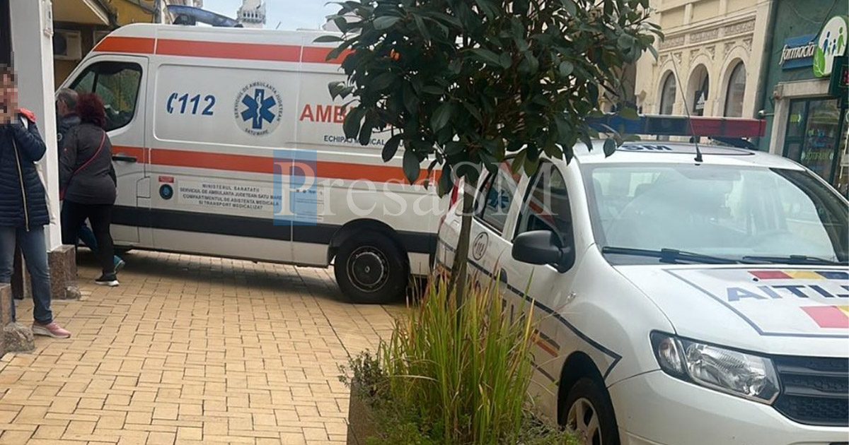 FOTO. Incident la un liceu din centrul municipiului Satu Mare. Poliția și Ambulanța la fața locului