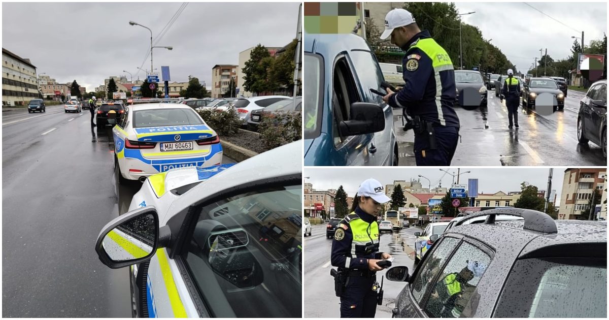FOTO/VIDEO. E plin de Poliție pe drumurile din municipiul Satu Mare