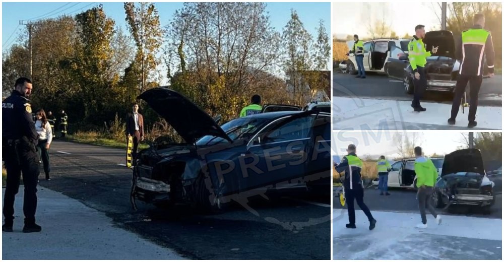FOTO/VIDEO. Accident în lanț în județul Satu Mare. 3 victime, 5 persoane implicate