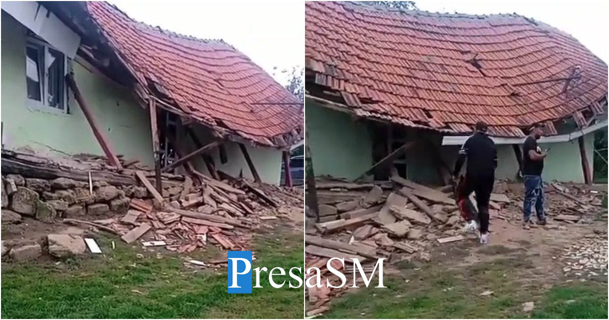 VIDEO. Casă prăbușită la 2 zile după ce a cumpărat-o familia din Satu Mare