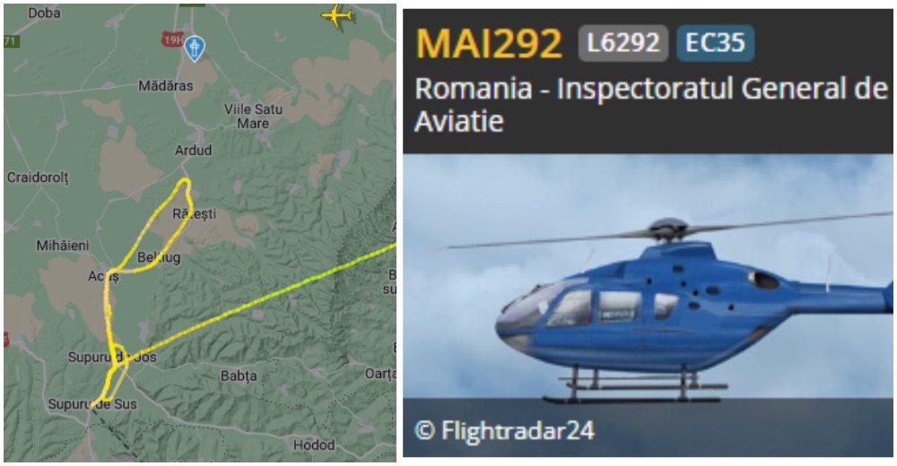 FOTO. Elicopterul Poliției survolează județul Satu Mare. În căutarea de vitezomani