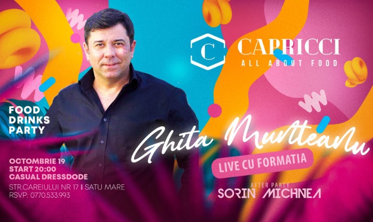Îndrăgitul Ghiță Munteanu revine în fața sătmărenilor cu un concert unic la Capricci
