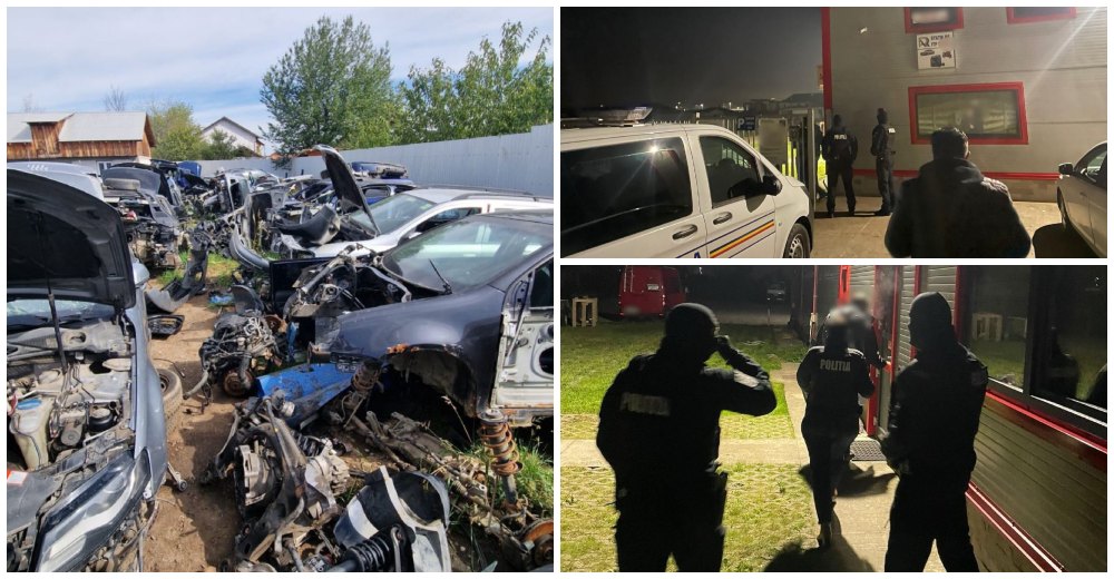 FOTO/VIDEO. Percheziții la o mare firmă de dezmembrări/ITP auto din Satu Mare
