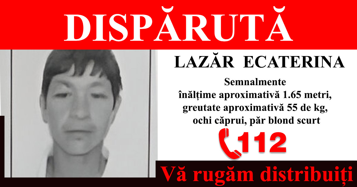 FOTO. Ecaterina (39 ani) a dispărut fără urmă în județul Satu Mare. Ați văzut-o?!
