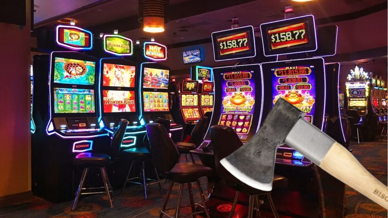 RAMBO de Halmeu. Un sătmărean a intrat cu toporul în bar și a distrus tot ce i-a ieșit în cale