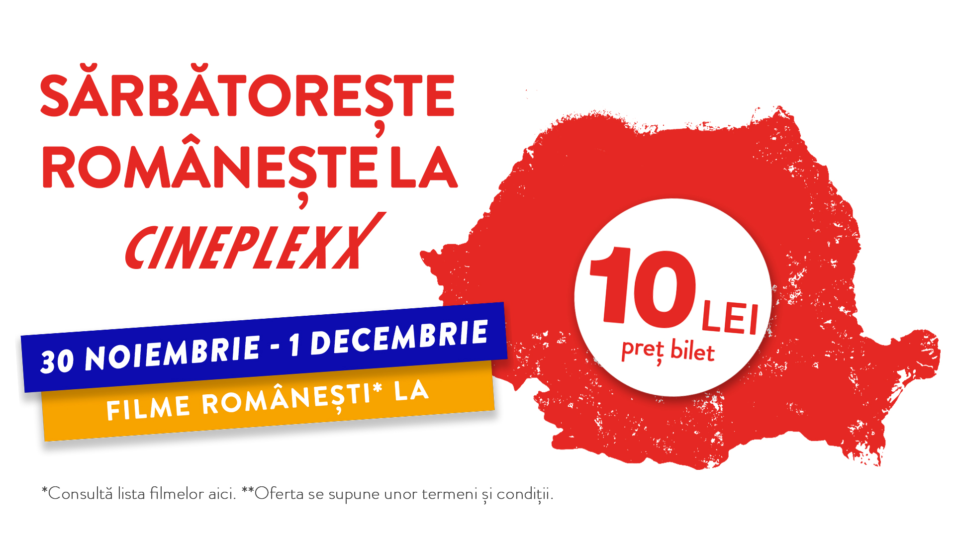 Pe 30 noiembrie și 1 Decembrie, sărbătorește românește la Cineplexx Satu Mare