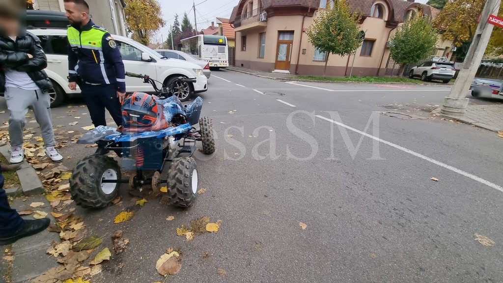 Minor, la bordul unui ATV, urmărit de Poliție pe șoselele din Negrești-Oaș
