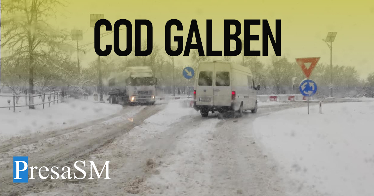 COD GALBEN. O nouă avertizare de ninsoare și vânt pentru județul Satu Mare
