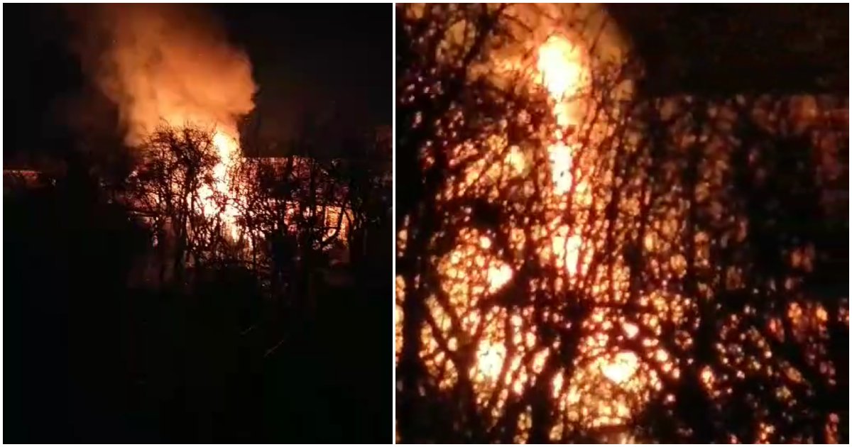 VIDEO. Incendiu lângă stadionul Olimpia, la o hală! Intervin pompierii
