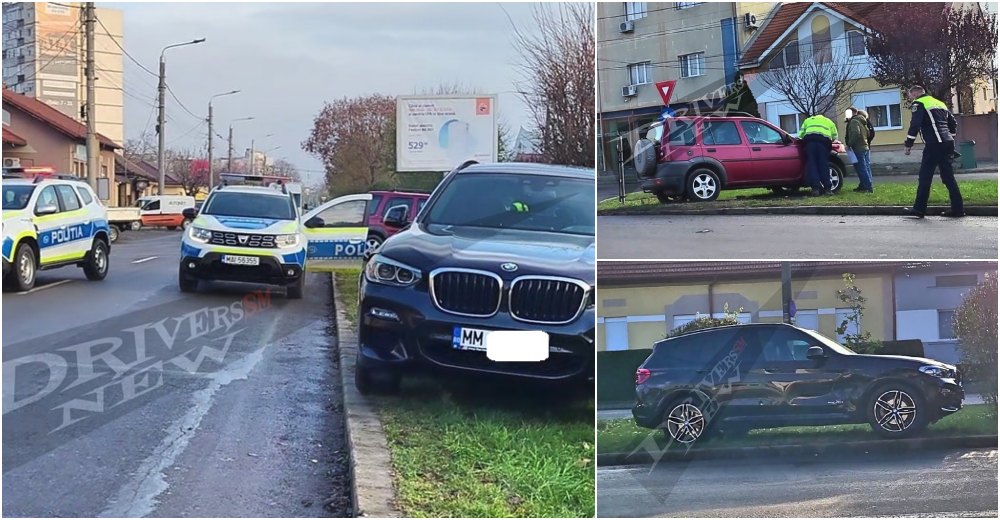 FOTO. Accident pe B-dul Cloșca. Autoturisme ”aruncate” pe spațiul verde