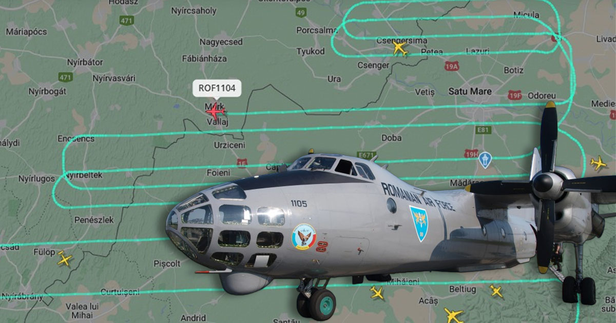 FOTO. Un avion al Armatei Române survolează, de câteva ore, județul Satu Mare