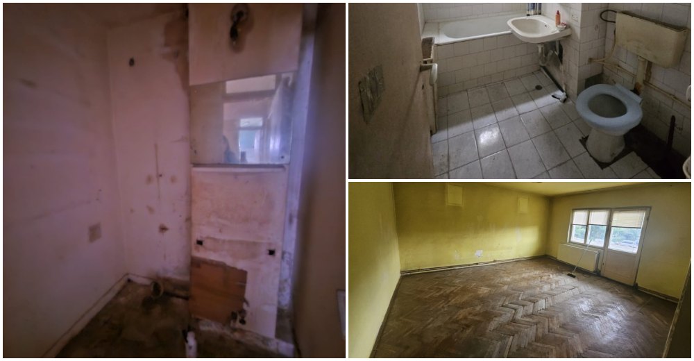 FOTO. Apartament ”pușcat”, scos la vânzare în Satu Mare. Sătmăreni: ”A explodat?!”