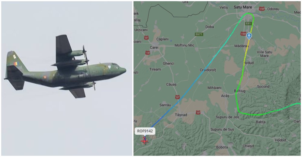 FOTO. Un avion militar a survolat municipiul Satu Mare la joasă înălțime