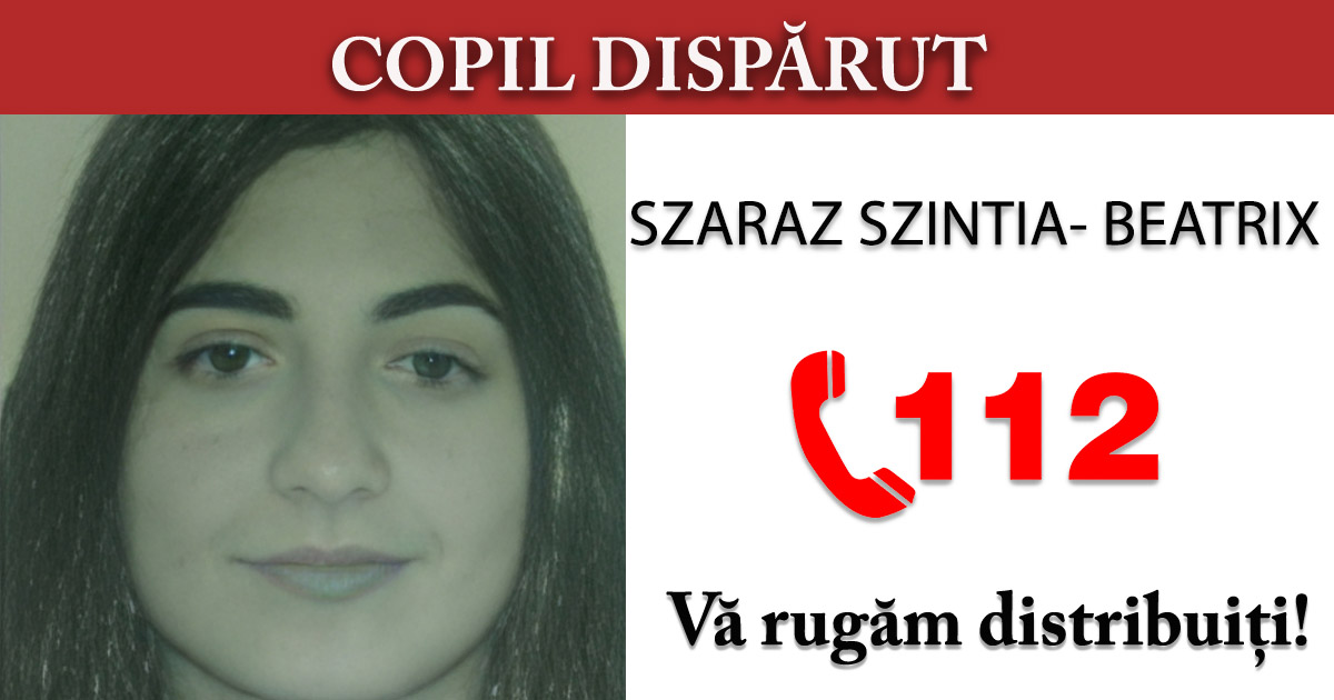 AȚI VĂZUT-O? Minoră din Satu Mare, dispărută de acasă. Polițiștii vă cer ajutorul