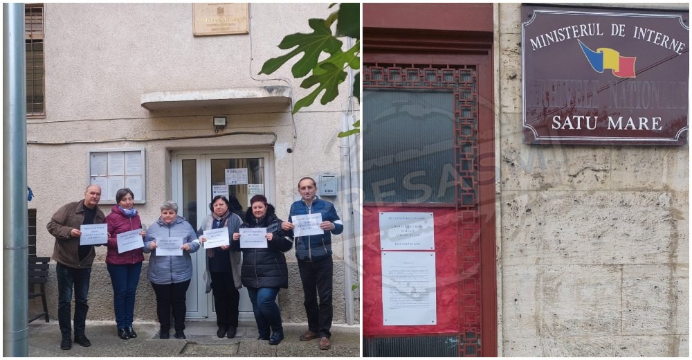 FOTO. Fără precedent! Prima grevă din istoria Ministerului de Interne, la Satu Mare