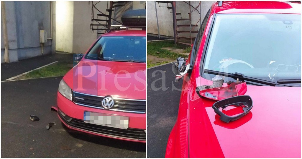 FOTO. Un individ cu probleme a avariat mai multe mașini în Satu Mare. Liber pe străzi!