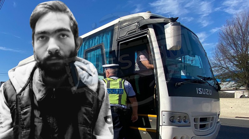 FOTO. L-ați văzut?! A furat un autobuz în județ, a făcut accident și acum e de negăsit