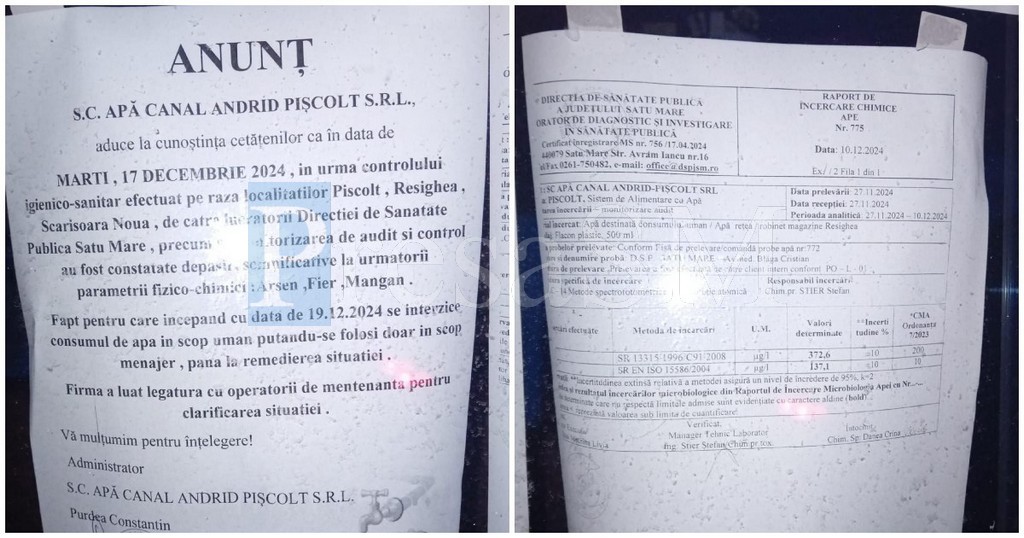 REVOLTĂTOR! Apă nepotabilă/interzisă consumului, livrată către mii de sătmăreni. Autoritățile dorm!