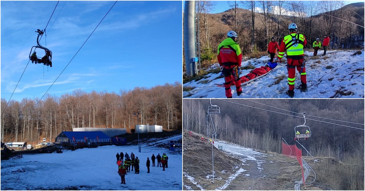 FOTO. Planul roșu activat pe pârtia de ski de la Luna Șes. Mobilizare a pompierilor (exercițiu)