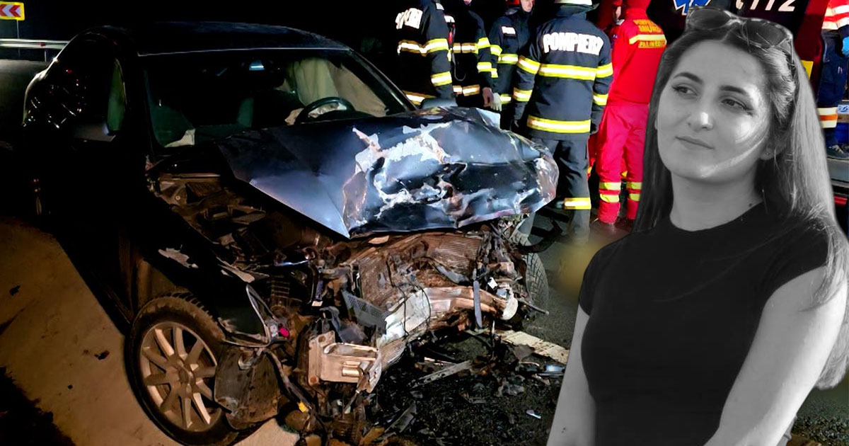 FOTO. Tragedie pe o șosea din țară. O tânără polițistă și-a pierdut viața. Un șofer (22 ani) a intrat frontal în mașina tinerei
