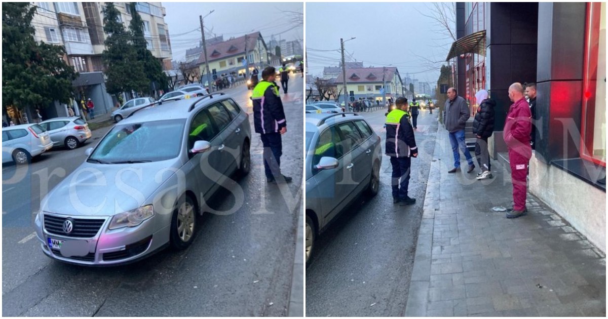 FOTO/VIDEO. Un polițist drogat a lovit cu mașina un pieton. A fost arestat, în județul vecin