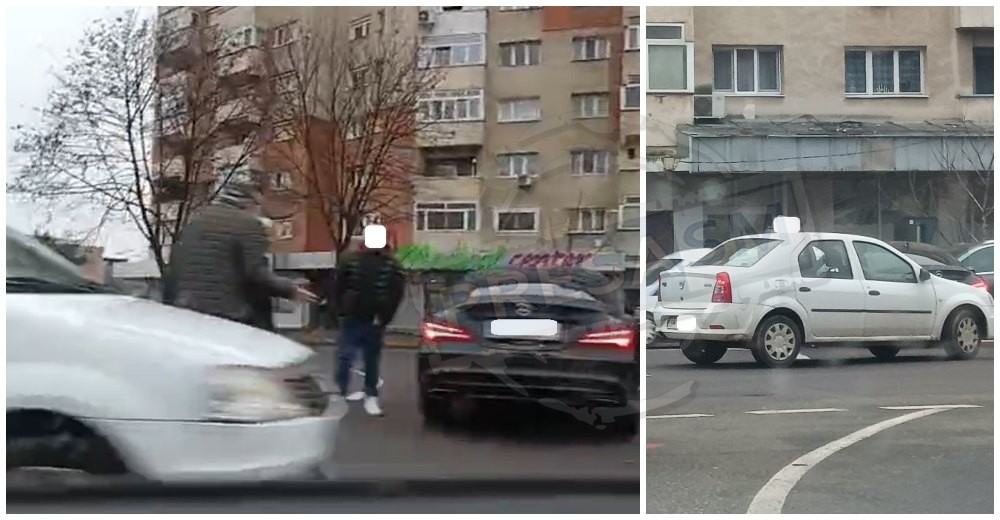 FOTO. Accident pe B-dul Lucian Blaga. Șoferii, la discuții în sensul giratorii