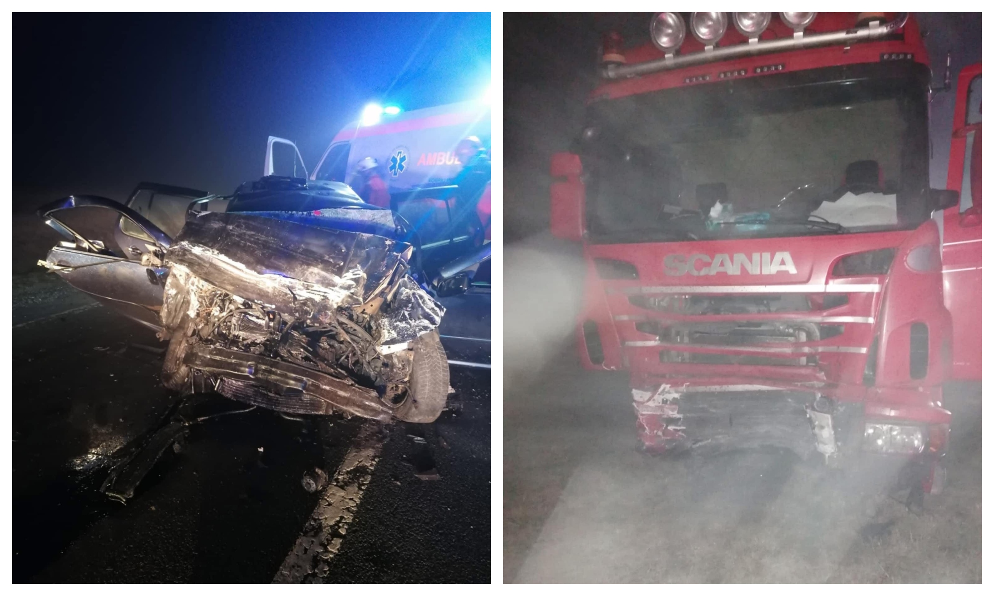 FOTO. Trei tineri morți într-un accident înfiorător. Mașina lor a fost zdrobită de TIR