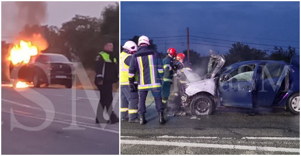 FOTO/VIDEO. Povestea sătmăreanului beat care a refuzat să iasă din mașina în flăcări. Ce sentință a primit