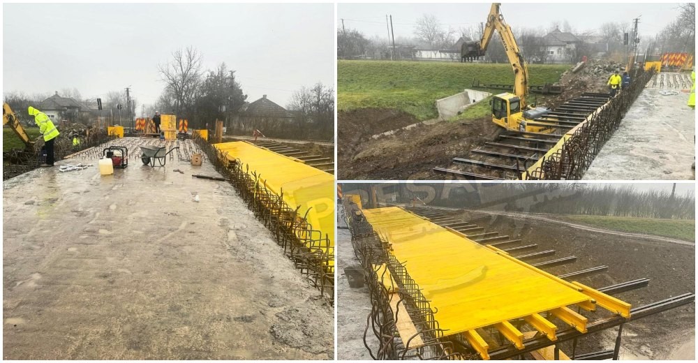 FOTO. Pod important, închis temporar în județul Satu Mare. Se fac lucrări de consolidare