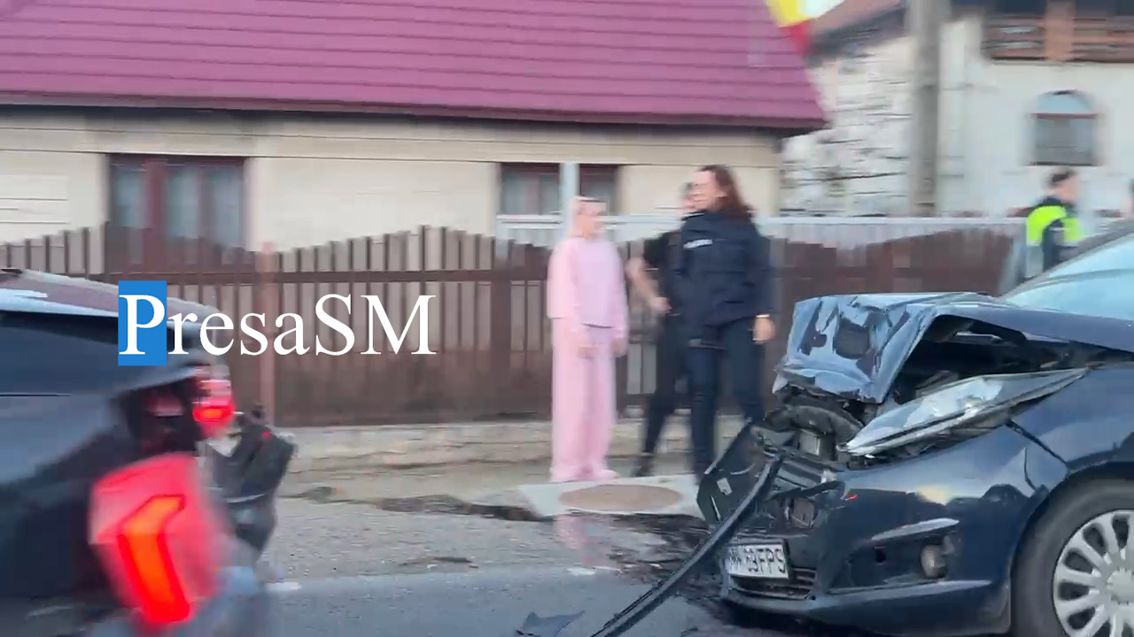 VIDEO. Accident rutier pe DN 1C. AUDI de Satu Mare lovit puternic din spate