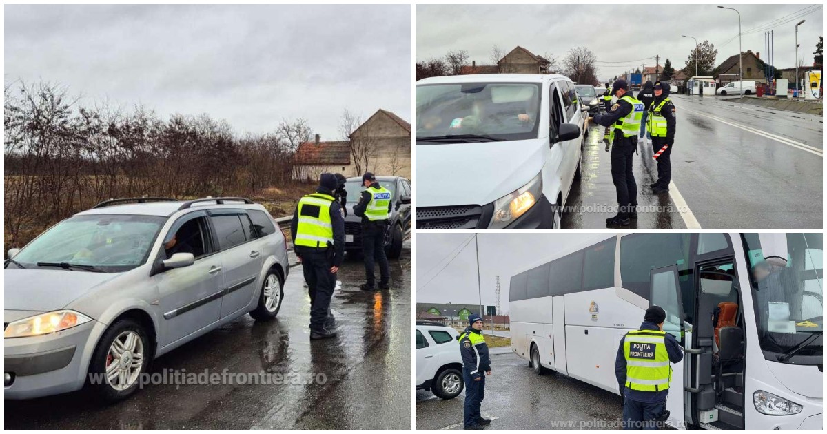 FOTO. Filtre pe șosea, în apropierea fostelor vămi din Satu Mare. Sute de șoferi, trași pe dreapta