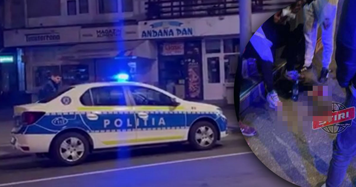 VIDEO. Incident șocant în județul vecin. Tânăr lovit cu un cuțit în cap, în plină stradă