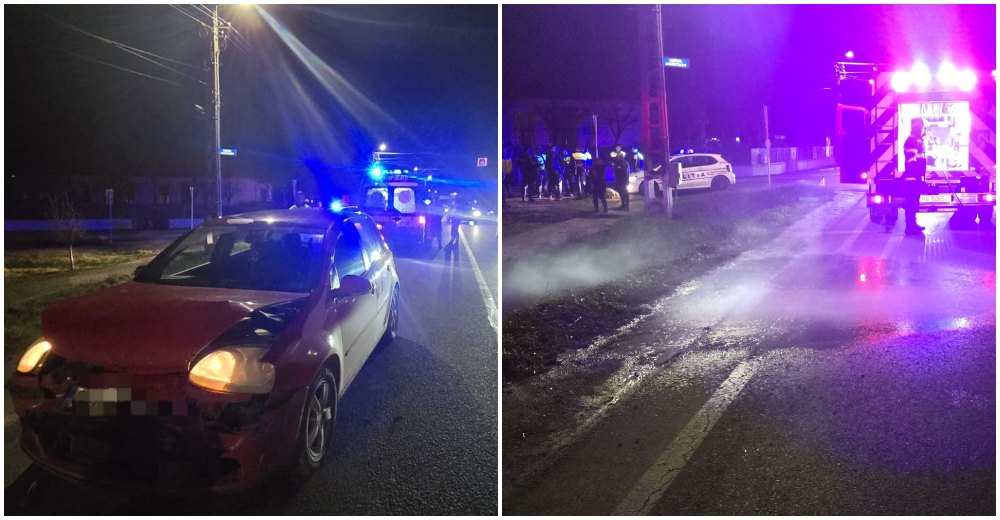 FOTO/VIDEO. Accident în lanț, în județul Satu Mare. Cinci persoane implicate (4 adulți și 1 copil)