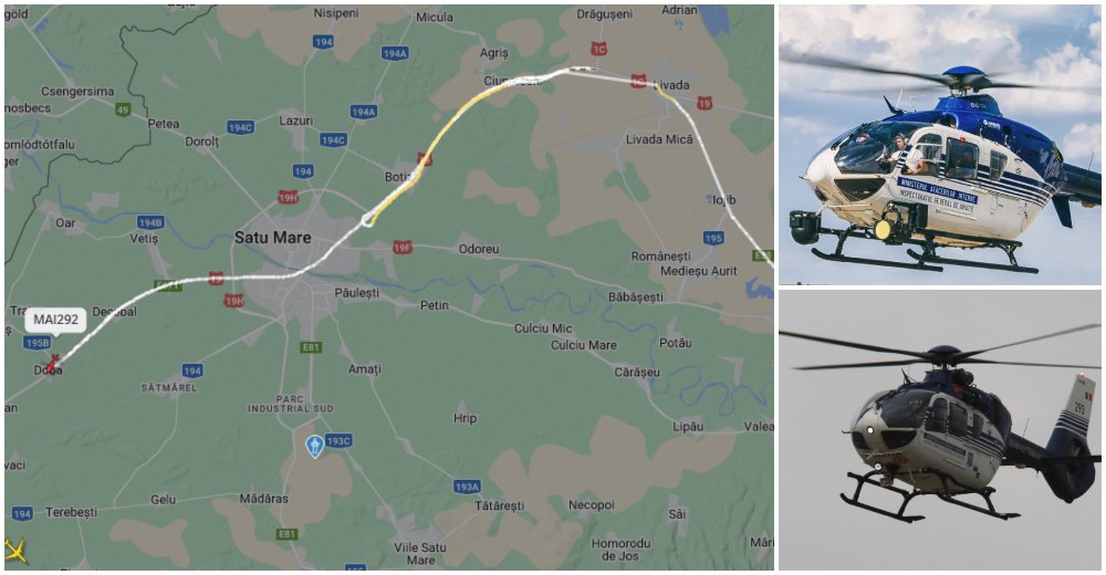 FOTO. Radar din aer! Vitezomanii, vânați astăzi cu elicopterul în județul Satu Mare