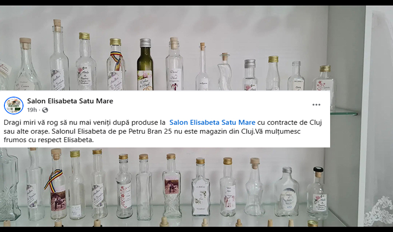 FOTO. Patronii unui magazin din municipiul Satu Mare nu vor clienți din…Cluj