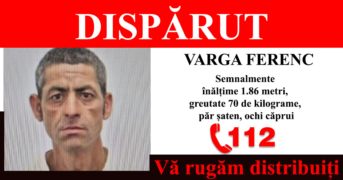 FOTO. Sătmărean dispărut și căutat de Poliție. L-ați văzut?!