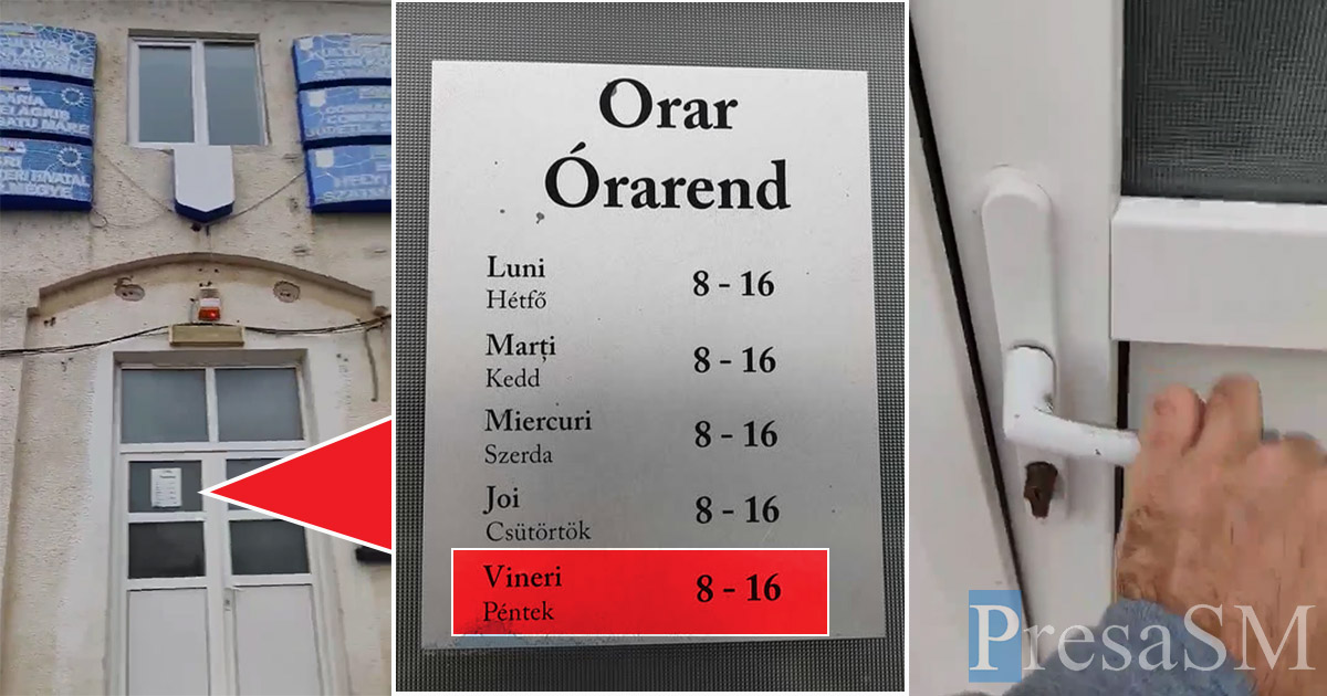 VIDEO. Viață de bugetar șmecher în Satu Mare. Au închis primăria și au plecat acasă în timpul programului