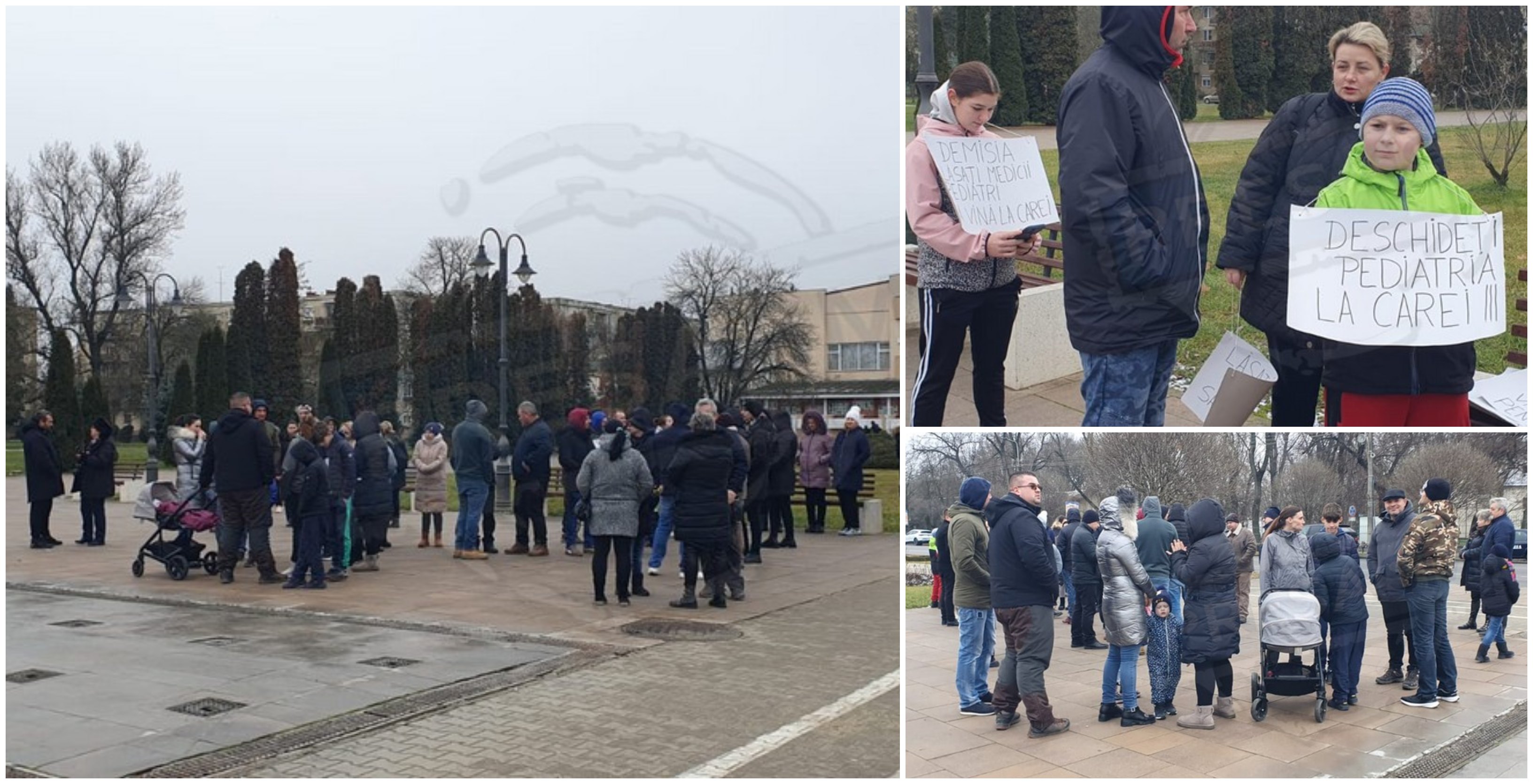FOTO. Un nou protest la Spitalul Carei. Copiii nu pot să primească îngrijiri medicale de urgență