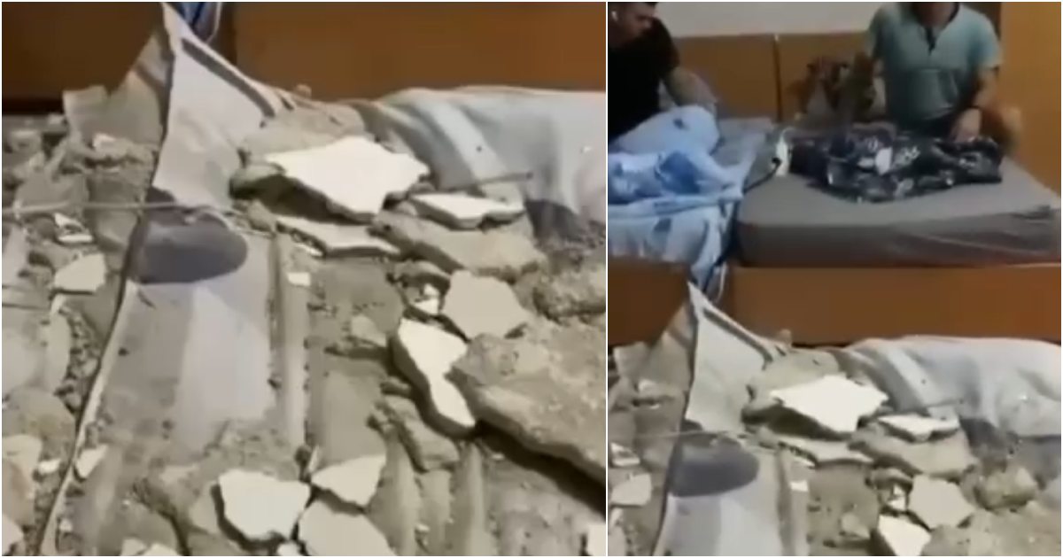 VIDEO. La o școală de Poliție din țară, tavanul unui dormitor recent renovat i-a căzut în cap unui elev