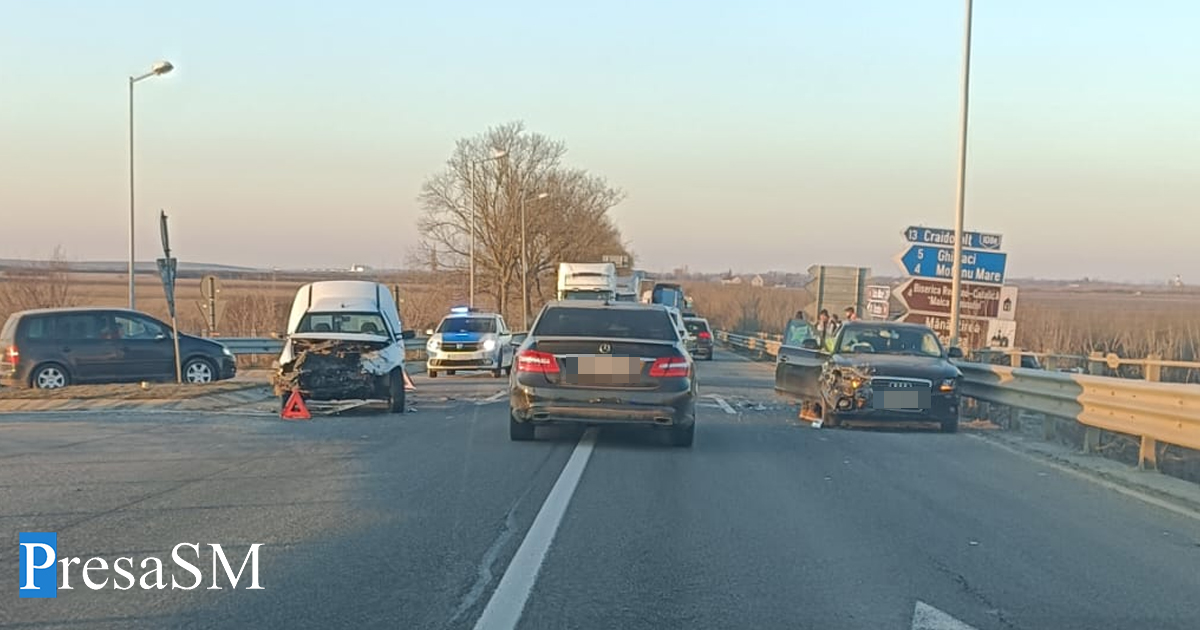 FOTO/VIDEO. Cum s-a produs accidentul frontal de pe DN19, între Carei și Satu Mare
