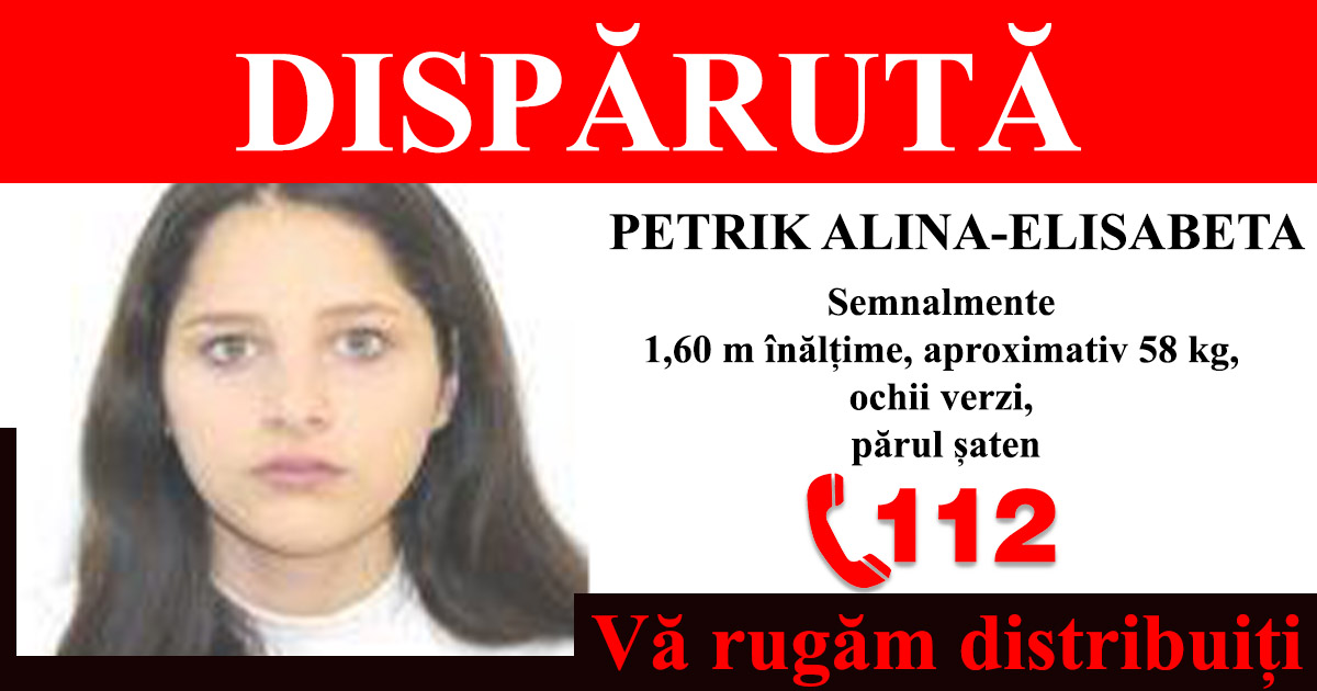 Alertă dispariție copil în județul Satu Mare! Alina (14 ani) este de negăsit