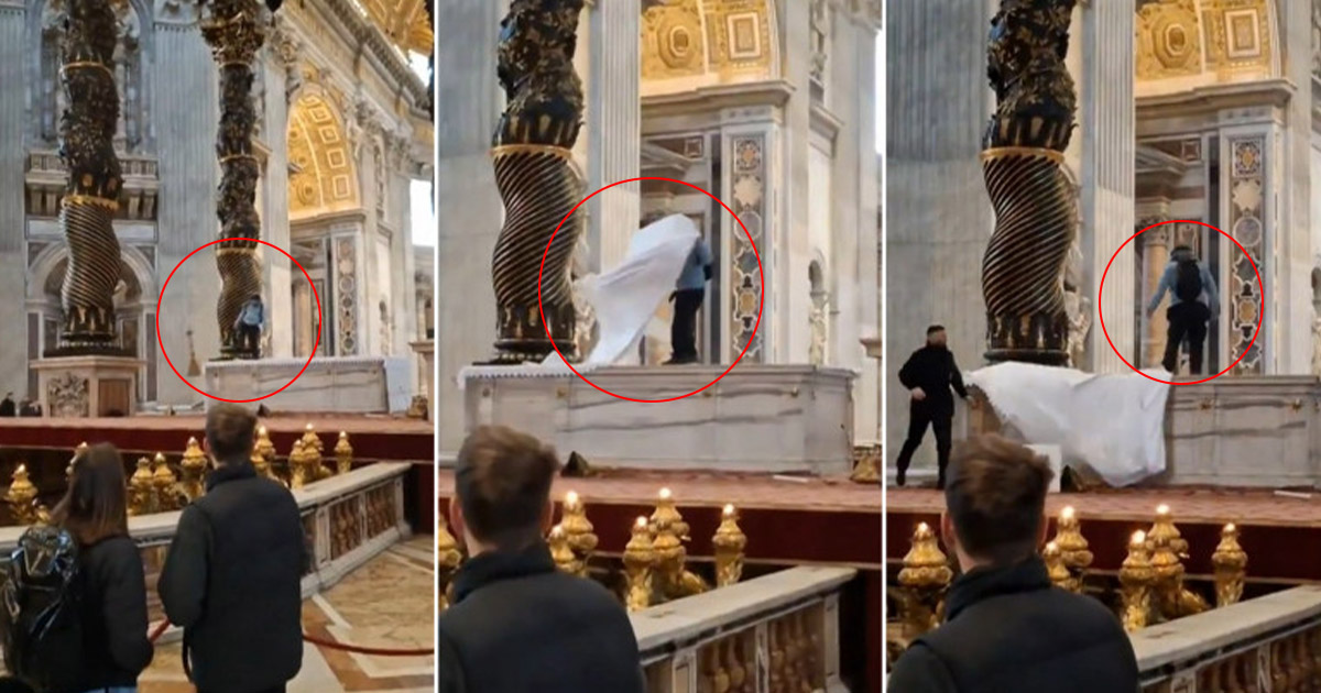 VIDEO. Un român a distrus un altar și mai multe candelabre, în Bazilica Sfântul Petru de la Vatican. Pagube de zeci de mii de euro