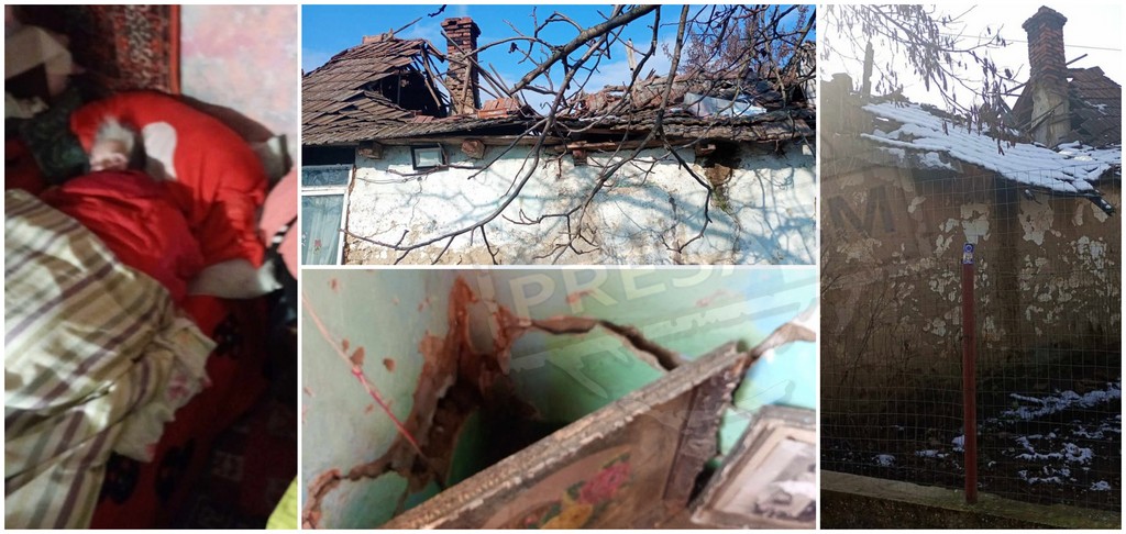FOTO. Caz cutremurător în Satu Mare: O bătrânică trăiește într-o casă prăbușită, în pericol de moarte