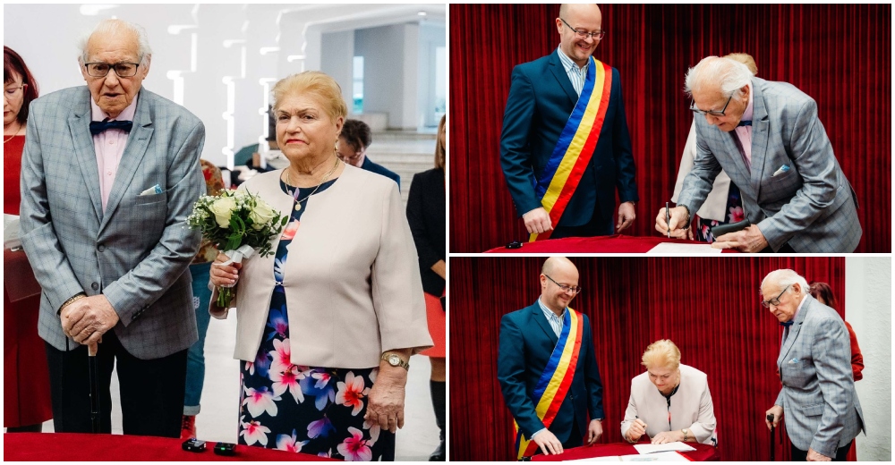 FOTO. Dragostea nu are vârstă: Doi seniori (81/86 ani) din Satu Mare s-au căsătorit de Ziua Îndrăgostiților!
